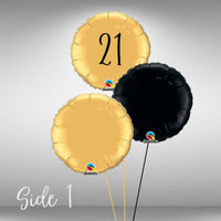 21 round foil balloon cluster