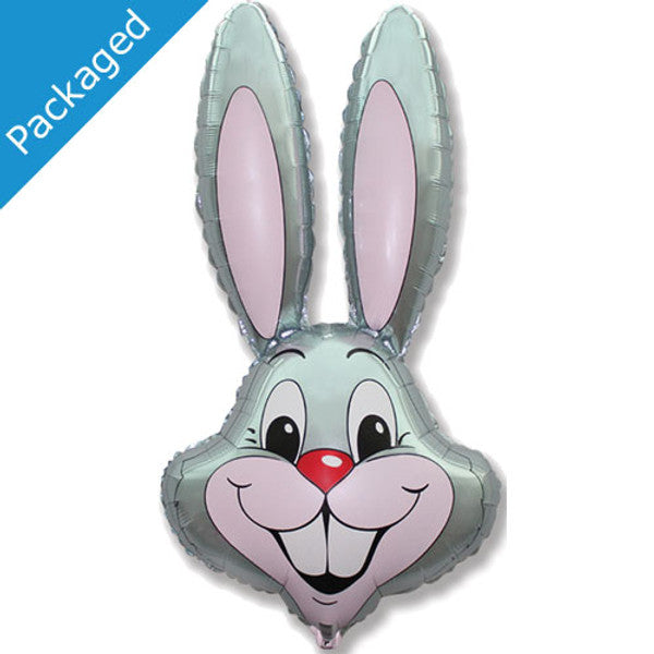 35"  Silver Bunny Foil Balloon