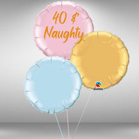 40 & Naughty round foil balloon cluster