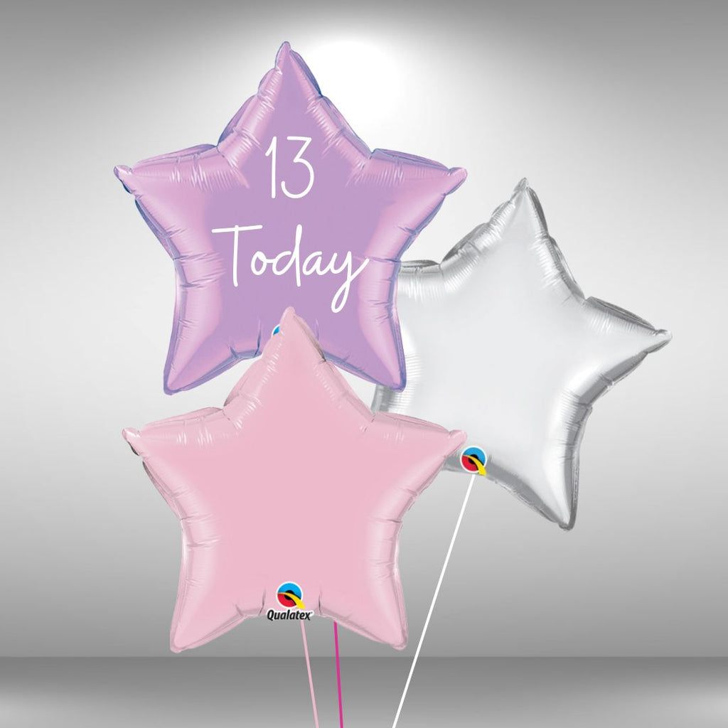 Age 13 Today Star Balloon Set