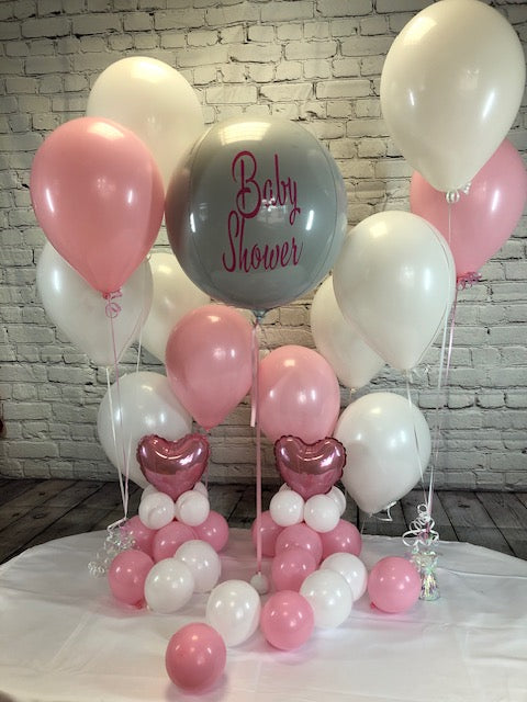 Baby Shower Balloons Pink & White