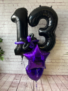 Large Black Double Number Display