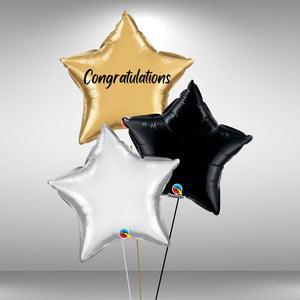 Congratulations star foil balloon cluster