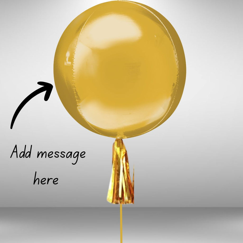 Gold  Personalised Orbz Balloon