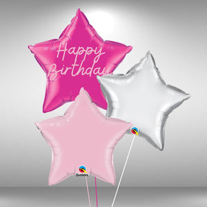 Happy Birthday Star foil balloon cluster