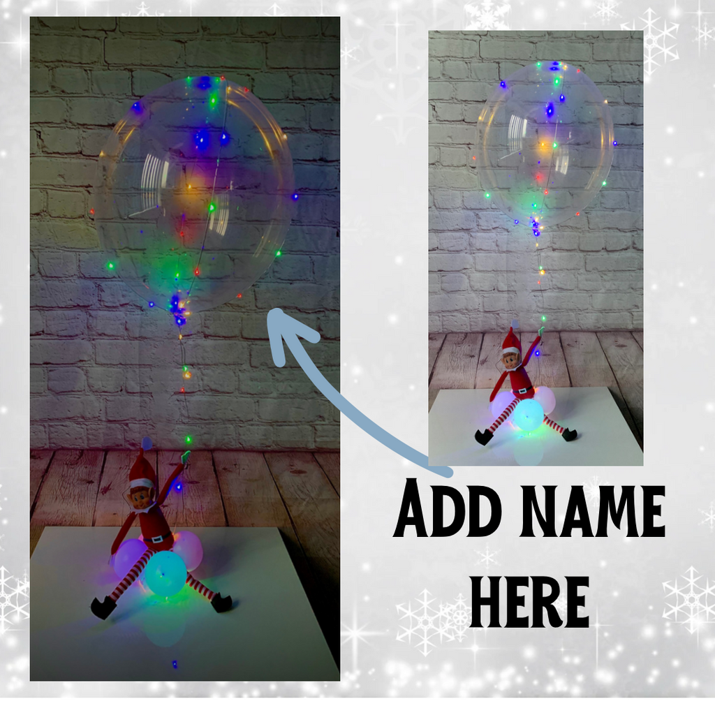 Multi Coloured LED Light Up Elf Arrival Balloon - Supply Your Own Elf