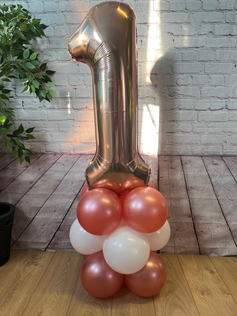 Floor Standing Rose Gold Number 1 Stack | The Wow Shop