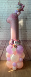 Pink Unicorn Theme Floor Standing Single Number Stack