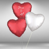 Personalised foil heart balloon cluster