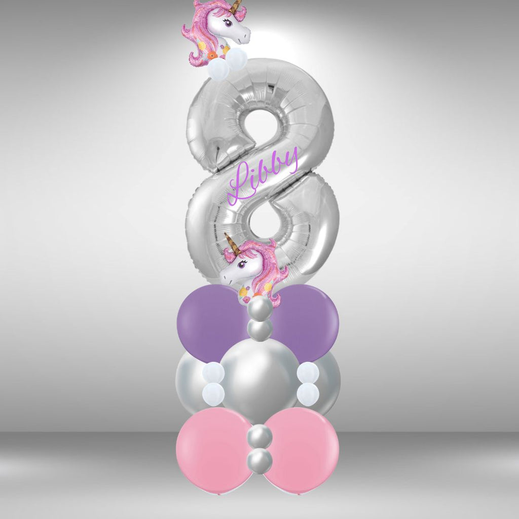 Pink Unicorn Theme Floor Standing Single Number Stack