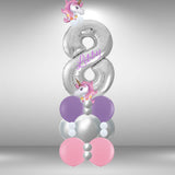 Pink Unicorn Theme Floor Standing Single Number Stack