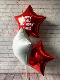 Set of 3 Foil Star Balloons With Personalised Message