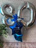 Large Silver Double Number Display