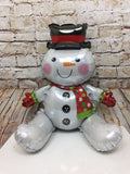 Sitting Snowman Shaped Foil Balloon