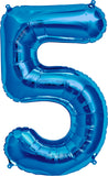Large Blue Number 5 Balloon