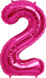 Large Pink Number 2 Balloon