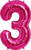 Large Pink Number 3 Balloon