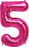 Large Pink Number 5 Balloon