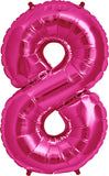 Large Pink Number 8 Balloon