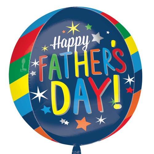 15" Happy Fathers Day Spherical Foil Balloon