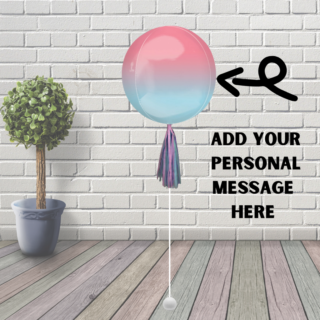 16” Orbz Ombré Red & Blue Foil Balloon