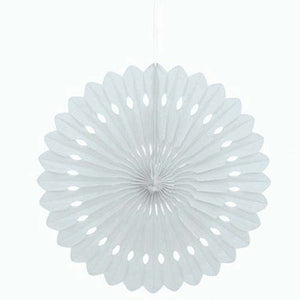 16" White Tissue Paper Fan