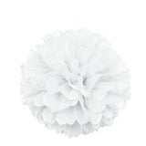 16" White Tissue Paper Decor Puff Ball
