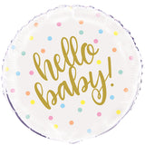 18" Hello Baby Gold Baby Shower Foil Balloon