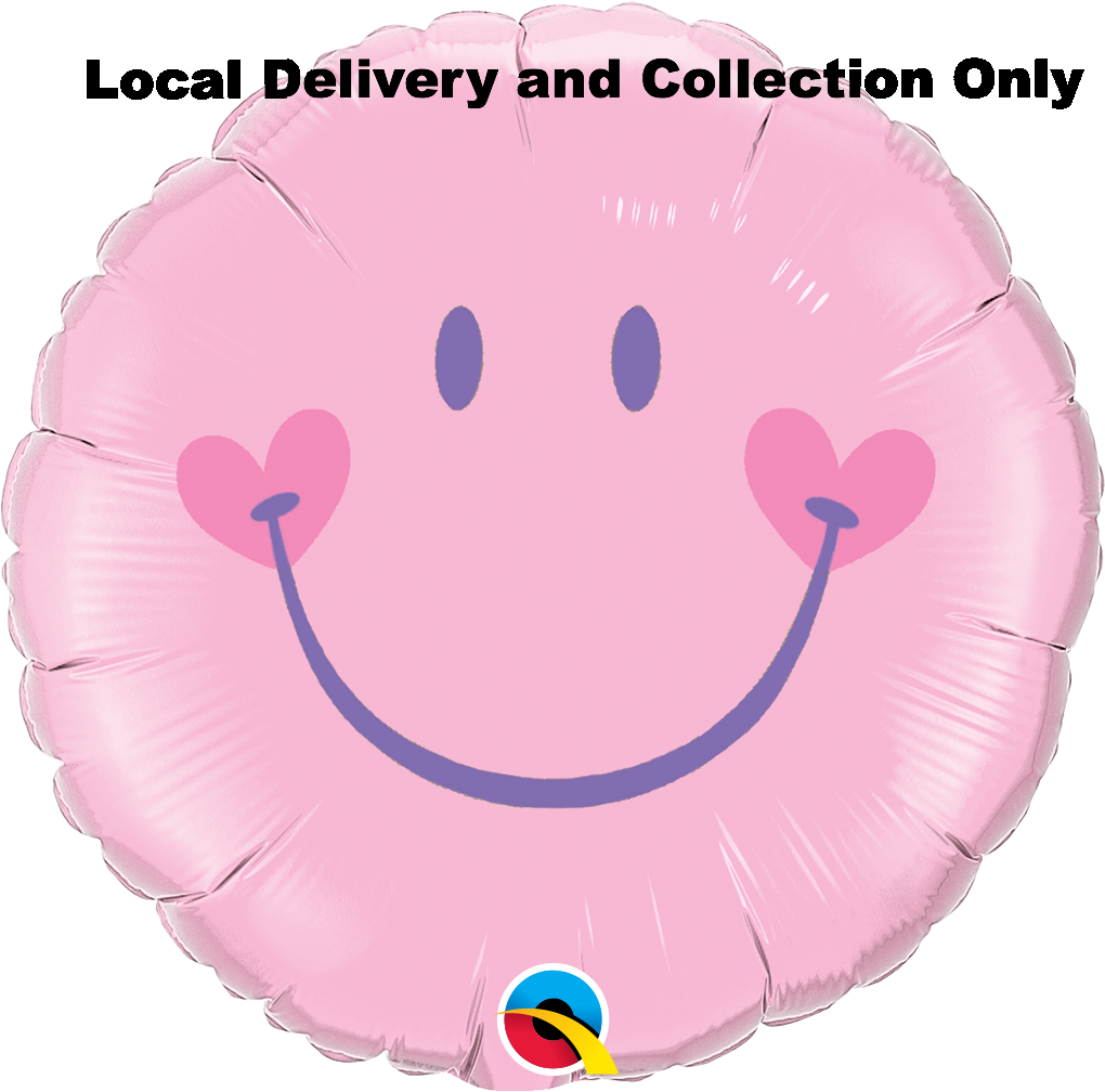 18" Sweet Smile Face Pink Foil Balloon
