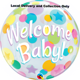Welcome Baby Colourful Dots Bubble Balloon
