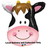 Large Animal Head - 32" Contented Cow Foil Balloon