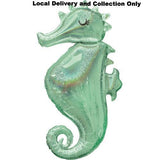 38" Mermaid Wishes Seahorse Supershape Foil Balloon