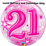 21 Pink Starburst Sparkle Bubble Balloon