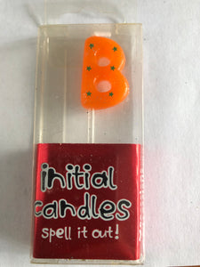Mini Letter B Candle - Orange