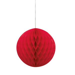 8" Red Honeycomb Tissue Paper Ball