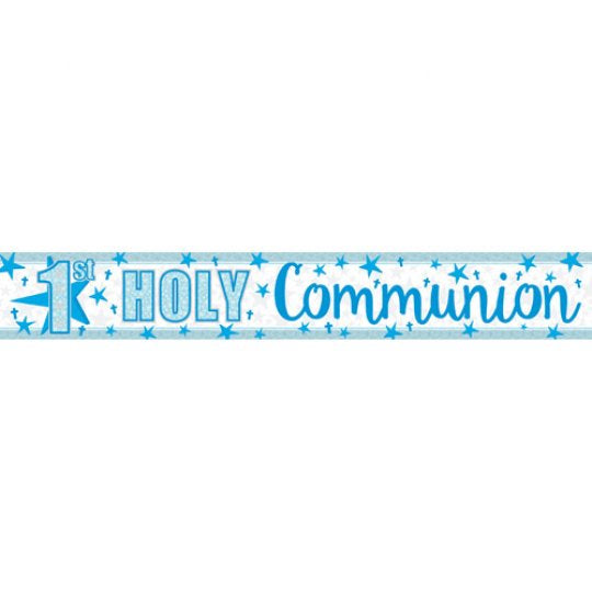 9ft 1st Holy Communion Blue Foil Banner