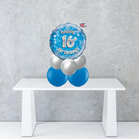 Age 16 Blue Holographic Foil Balloon Centrepiece