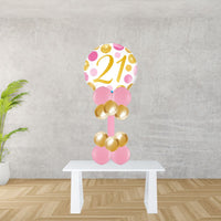 Age 21 Pink And Rose Gold Spots Foil Balloon Display