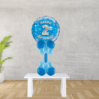 Age 2 Blue Holographic Foil Balloon Display