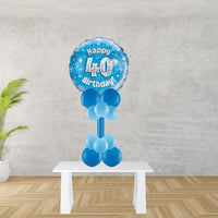 Age 40 Blue Holographic Foil Balloon Display