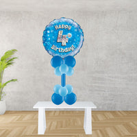 Age 4 Blue Holographic Foil Balloon Display