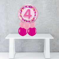 Age 4 Pink Foil Balloon Centrepiece