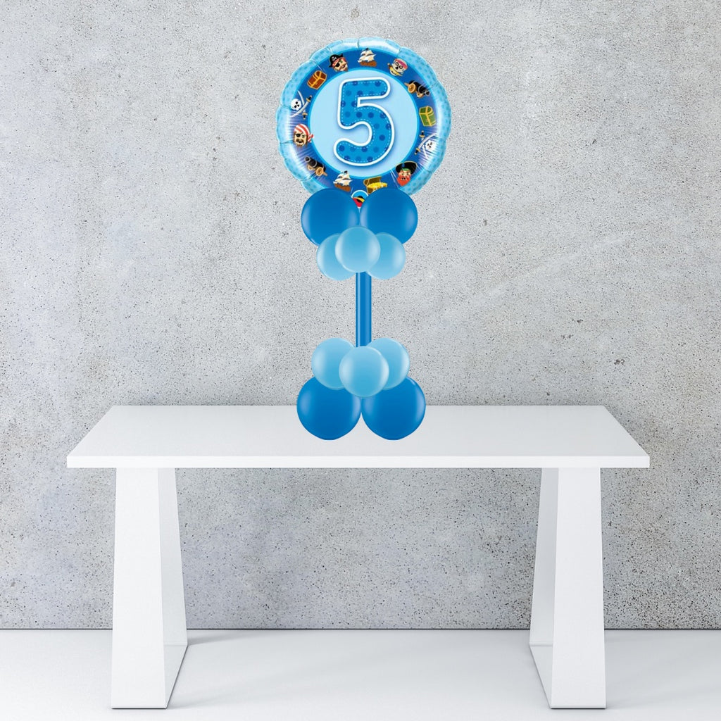 Age 5 Blue Foil Balloon Display