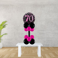 Age 70 Black And Pink Foil Balloon Display