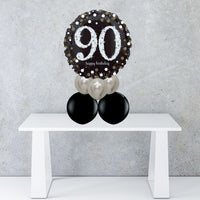 Age 90 Black And Silver Foil Balloon Centrepiece