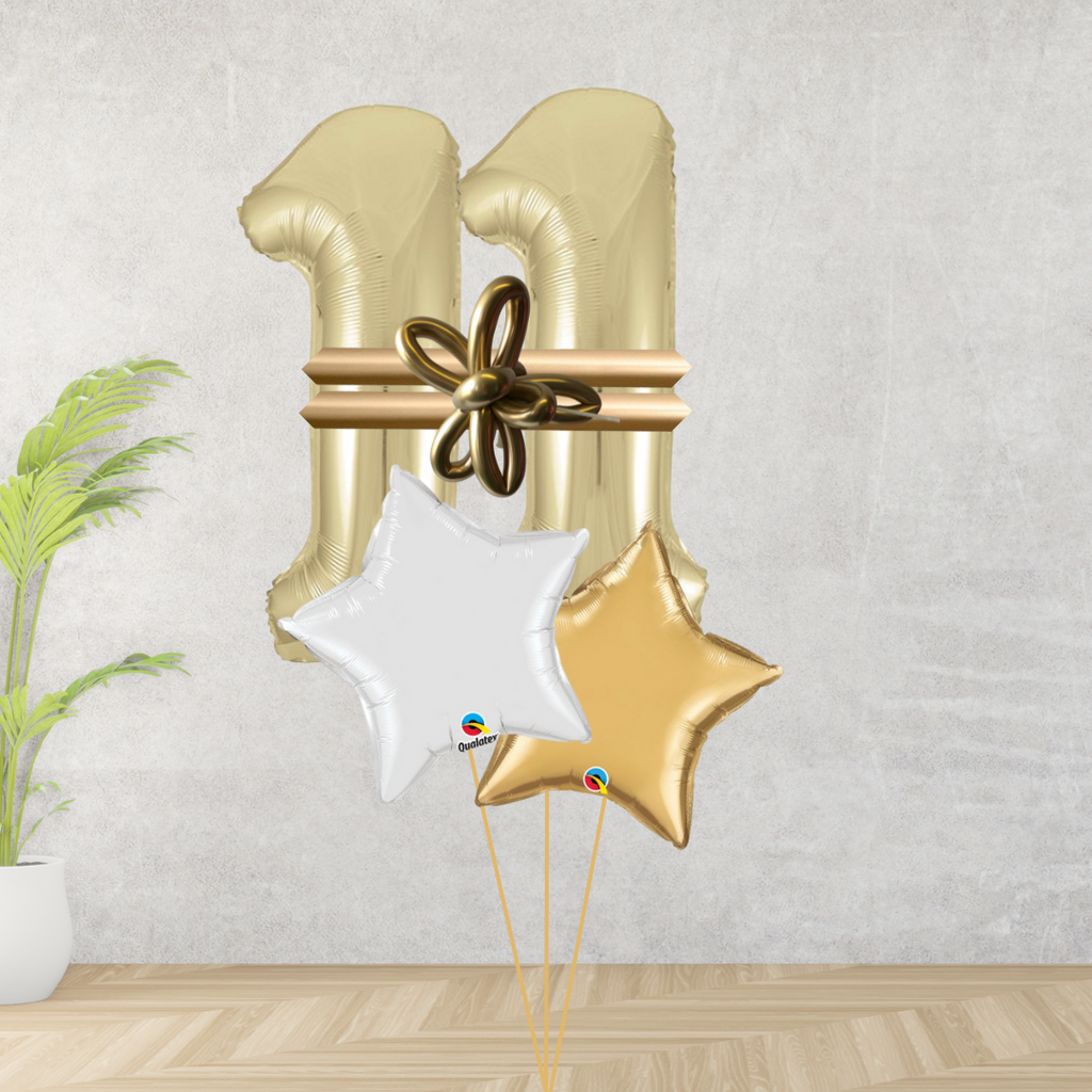 Age 11 Large Gold Double Number Display