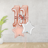 Age 11 Large Rose Gold Double Number Display