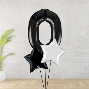 Large Black Number 0 Bouquet
