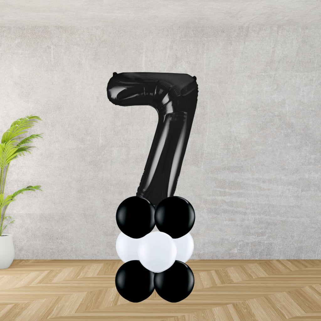 Black Number 7 Balloon Stack