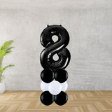 Black Number 8 Balloon Stack